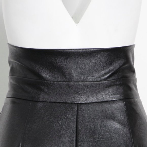 Black Faux Leather Harem Trousers - Picture 7 of 10